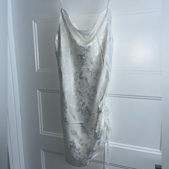 White Satin Mini Dress - Picture 4 of 4